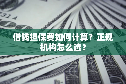 武汉借钱担保费如何计算？正规机构怎么选？