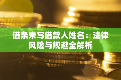武汉借条未写借款人姓名：法律风险与规避全解析
