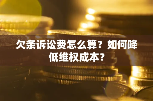武汉欠条诉讼费怎么算？如何降低维权成本？