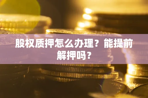武汉股权质押怎么办理？能提前解押吗？